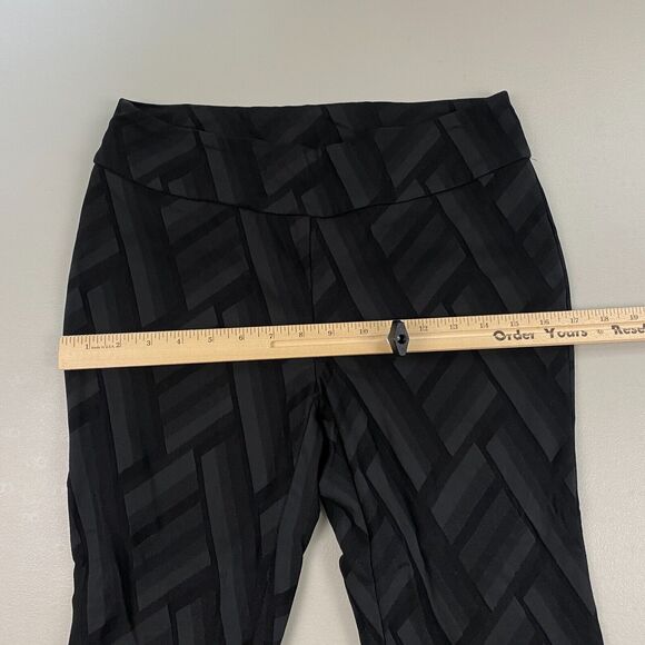 Soft Surroundings Crop Pants PS Black Geometric Notch Ankle Pull On Petite Small - Picture 7 of 13